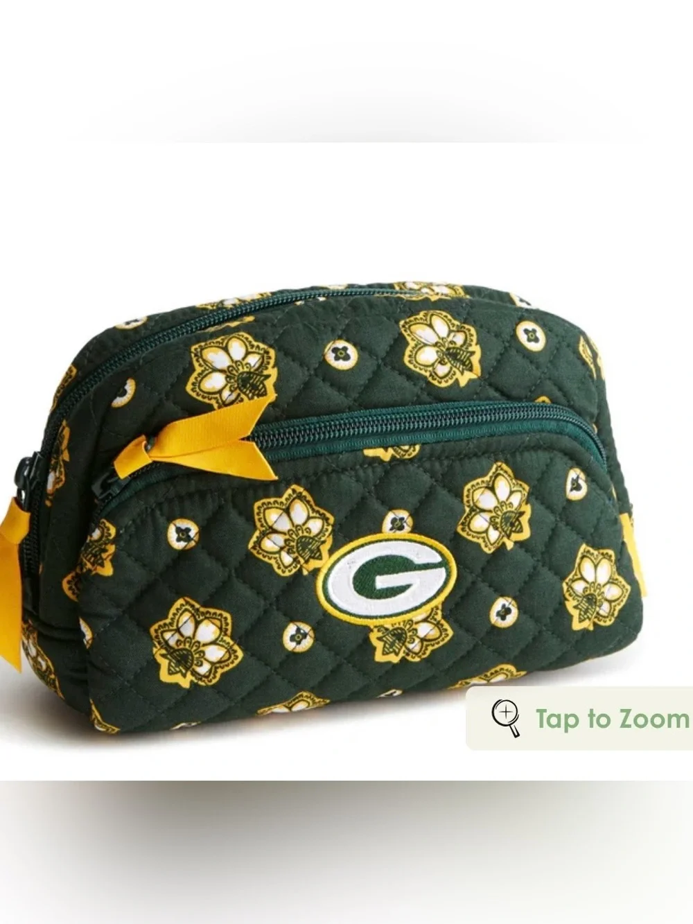 Vera Bradley Medium Cosmetic Bag with Green Bay 'G' Logo NWT   NFL